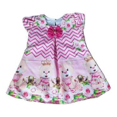 Imagem de Vestido Temático Trapézio Princesa Ursa - Pequenos Encantos Baby, Rosa