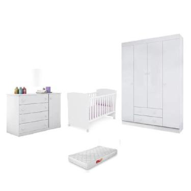 Imagem de Quarto Infantil MDP Julie Berço Mini Cama c/ Perfil Doce Sonho c/ Colc