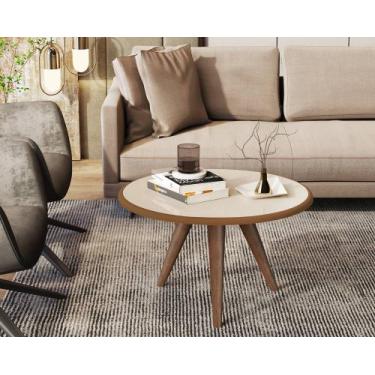 Imagem de Mesa De Centro Lívia Sala Decorativa Redonda Tripé Pés Palito - JM3 MÓ