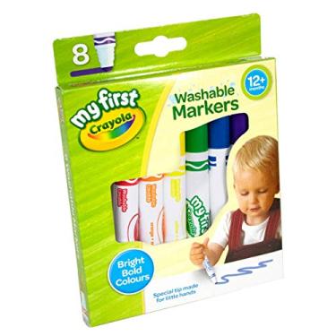 Imagem de CRAYOLA MyFirst Washable Markers - Assorted Colours (Pack of 8) | Easy-Grip Markers Ideal for Toddlers Hands | Ideal for Kids Aged 12+ Months