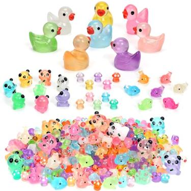 Imagem de GOKUPOK Luminous Mini Resin Ducks Glow in The Dark Duck Panda Dolphin Mushroom 4 Combination Sets for Garden Micro Landscape Aquarium Potted Dollhouse Decoration Decor 105PCS