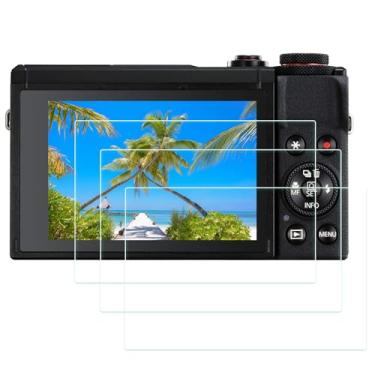 Imagem de PCTC Pacote com 3 protetores de tela G7X Mark III para acessórios G7X MarkIII G7XIII, vidro temperado antiarranhões 0,3 mm, dureza 9H, antibolhas