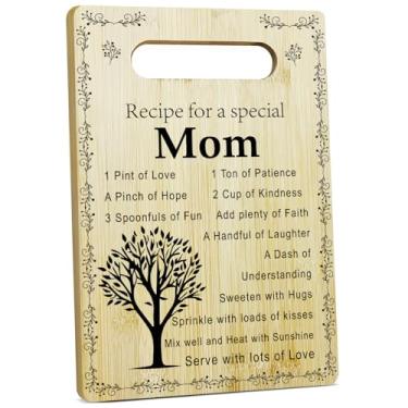 Imagem de Tábua de cortar para mãe – Receita para uma mãe especial, presentes para o dia das mães, presentes de agradecimento, presentes de aniversário para mãe, mãe, tábuas de corte de bambu para cozinha,