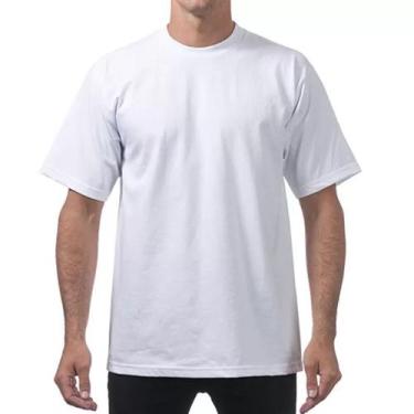 Imagem de Camiseta Masculina Branca Lisa Básica P/ DTF P Ao Plus Size 100% Algod