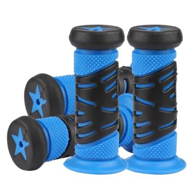 Imagem de Gladder 2 pares de punhos de guidão de bicicleta infantil de borracha universal para meninos e meninas bicicleta de equilíbrio de 12-20 polegadas (azul, 95 mm)