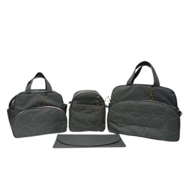 Imagem de Kit bolsa maternidade Bebê Estrela - Hyno kids, Chumbo Feminino