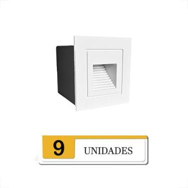 Imagem de 9 Balizador Branco Para Embutir Parede Mini Led Muro Lup75 - Acende a 