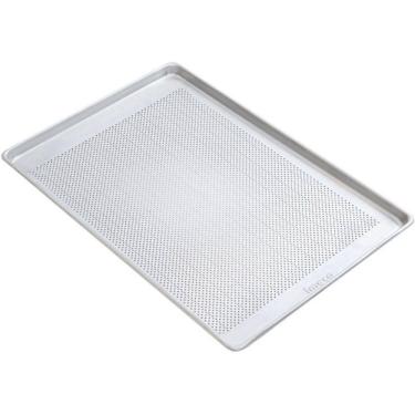 Imagem de Kit 20 Assadeiras de Alumínio Perfurada Estampada 60x40 Para Pão Doce Imeca