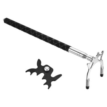 Imagem de PATIKIL Ponte retrátil para taco de bilhar, acessório de taco de bilhar de silicone com cabeça de ponte alta de metal removível para competição de mesa de sinuca, prata/preta