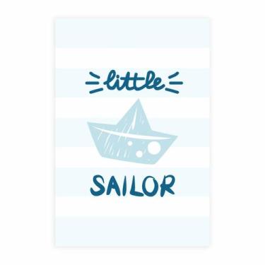 Imagem de Placa Decorativa Infantil Marinheiro Barco 20x30cm - Quartinhos