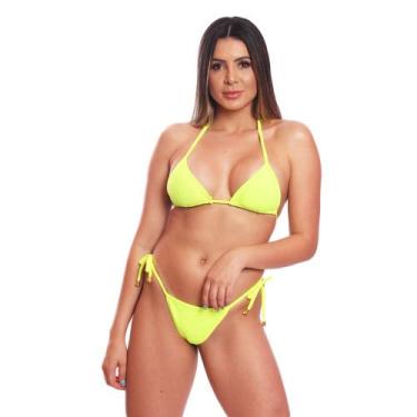 Imagem de Biquini Cortininha de Amarra Mulher Praia Marquinha Canelado - Areia T