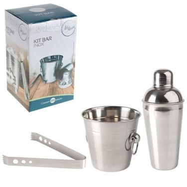 Imagem de Kit Bar Inox 03 Peças Cromado Art House Coqueteleira 842038 - Zein, ÚN
