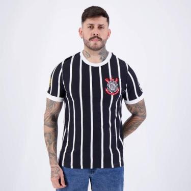 Imagem de Camisa Corinthians Retrô Preta e Branca - Coimbra, M