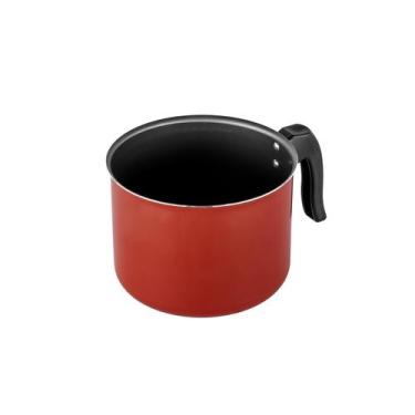Imagem de Canecão 14 cm Fervedor Leiteira Caneco Teflon Vermelho Antiaderente 1.