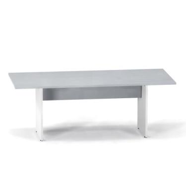 Imagem de Mesa Reunião Pé Painel P25 Pandin 2,6 M Cinza e Branco