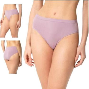 Imagem de Kit C/2 - Calcinha Trifil Cós Alto Ref. (C01971), Lilás, Bege, EG