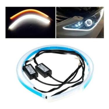 Imagem de Fita Par Led Flexível Fina Sequencial Farol Drl 60 Cm Carro - GPTrend