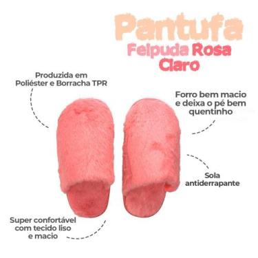 Imagem de Pantufa Feminina Adulto Antiderrapante Peluciada 40/41 Rosa - REDSTAR