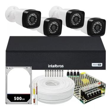 Imagem de Kit Cftv 4 Cameras Segurança 1080p Full Hd 2mp Dvr Intelbras