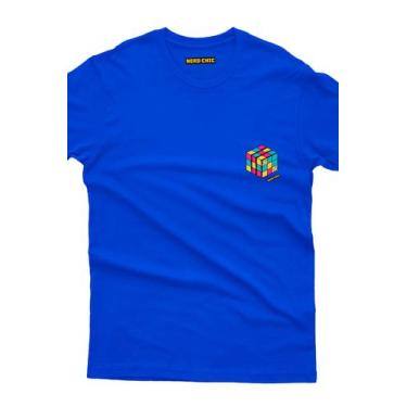 Imagem de Camiseta Nerd Chic: Cubo Mágico - Cubo de Rubik Nerd Chic, M, Azul roy