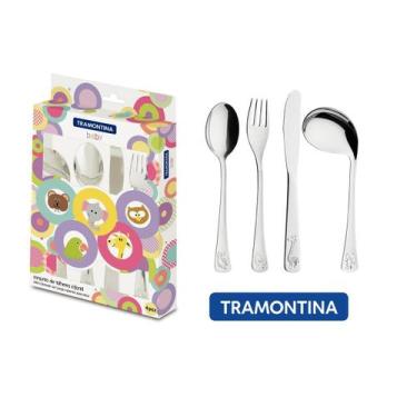 Imagem de Jogo de Talheres Infantil Tramontina Baby em Aço Inox Acabamento Brilh