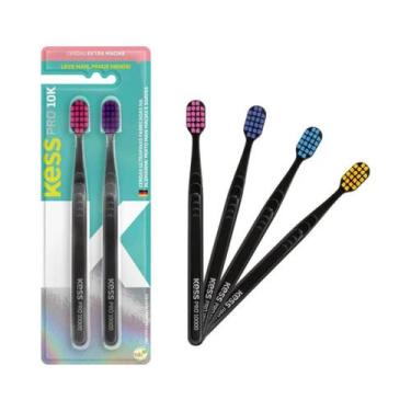 Imagem de Pack com 2 escovas dentais kess pro 10k extra macias 2110