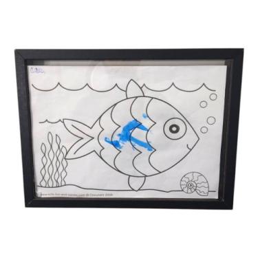 Imagem de Quadro Moldura Expositor Guarda Desenhos Criança Infantil tamanho A4 -