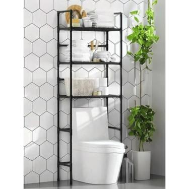 Imagem de CXKYF Organizador Banheiro Estante Rack para Banheiro com 3 Prateleiras Suporte Multifuncional(Preto)