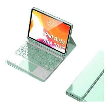Imagem de Capa Para Tablet Com Teclado Bluetooth Para iPad Air4/Air5 10.9 Polegadas (Verde Claro, Teclado de toque)