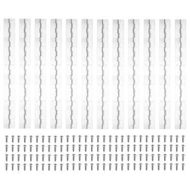 Imagem de PATIKIL Dobradiça de piano de 30 x 3 cm, dobradiça contínua de aço inoxidável 12Plver 304 com furos para porta de piano, caixa de armazenamento de madeira, barco, prata