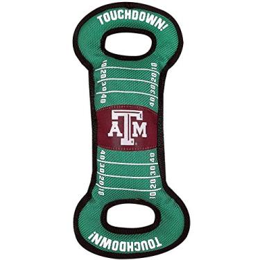 Imagem de Pets First Brinquedo para cães de campo de futebol NCAA com apito – Texas A&M Aggies – para rebocar, jogar e buscar. – Brinquedo de PET resistente e durável