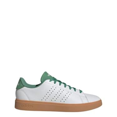 Imagem de adidas Advantage 2.0 Tênis masculino casual com cadarço - branco, Core White/Preloved Green) Preloved G, 45