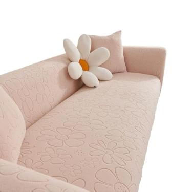 Imagem de Capa de sofá elástica de veludo premium para 1-5 lugares, protetor de móveis elegante, cor sólida, capas de sofá e cadeira de fácil ajuste(Beige,3-seat 190-230cm)