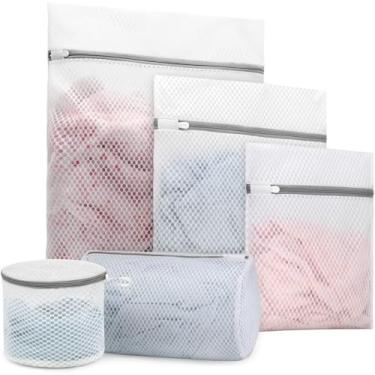 Imagem de Sacos para Lavar Roupas Máquina de Lavar - Kit de 5 Saco Lavar Roupa Duráveis para Roupas Delicadas | Proteção Total Contra Danos e Desgaste | Zíper Reforçado | Perfeito para Roupas Íntimas,