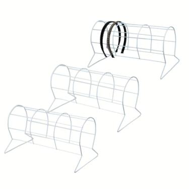 Imagem de Kit 3 Expositor Tiara Balcão Laço Arquinhos Aramado 30cm Branco