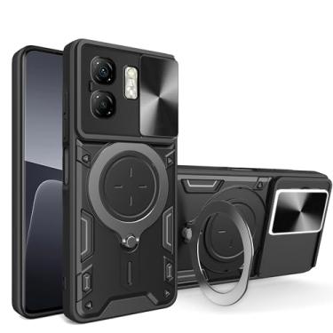 Imagem de Elubugod Capa compatível com Infinix Smart 9, com capa de lente de câmera deslizante compatível com Infinix Hot 50i X6531 X6531B / Smart 9 X6532 capa preta