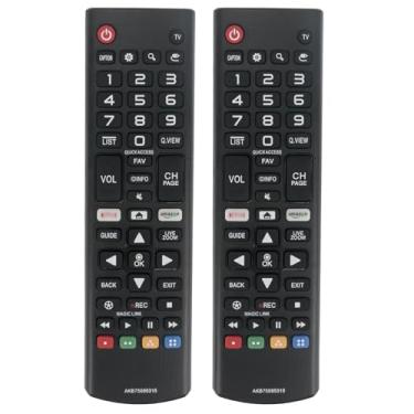 Imagem de 2 peças substituem o controle remoto de TV AKB75095315 para LG TV LED LCD OLED Smart Televisions 32LJ600B 32LJ600B-SA 32LJ600D 32LJ600D-DA 32LK610BBUA 32LK610BPUA 43UK6250PUB 43UK6333PUB 00BUB 4