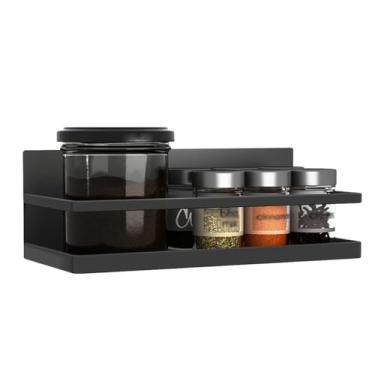 Imagem de Organizador de temperos Gaveta de Organização Porta Temperos Magnético Serve em Geladeira Microondas e para Organização da Casa Supra Supply (Preto)