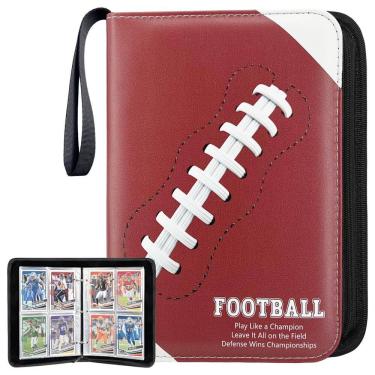 Imagem de Encadernador de cartões, suporte de 4 bolsos para 400 cartões com zíper, couro PU