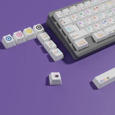 Imagem de Coisuim Marcador Tema PBT Teclas Sublimação Térmica Altura Original Opaco Ajuste 135 Teclas Cherry Gateron MX Teclados