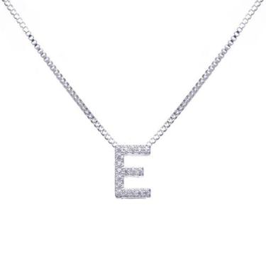 Imagem de Colar inicial cravejada Banhado Prata 925 - Papillon Semi Jóias