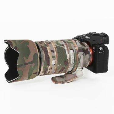 Imagem de CHASING BIRDS Capa protetora de lente impermeável camuflada para Sony FE 70-200 mm F4 Macro G OSS II capa protetora de lente à prova de chuva (camuflagem do deserto)
