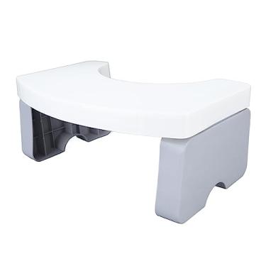 Imagem de Banco higiênico dobrável Grcfumo, banco para pés de cócoras, banco portátil para cocô, acessórios de banheiro para viagens, uso doméstico (Azul)