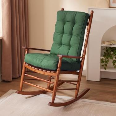 Imagem de IPYNBAP Conjunto de almofadas de cadeira de balanço, à prova d'água e resistentes ao desbotamento, almofadas de cadeira tufadas para móveis de balancim, 43 x 43 cm, almofadas de assento interno