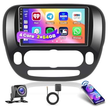 Imagem de Inefala Tela de 2 + 64 G para Kia Soul 2014 2015 2016 2017 (manual A/C) CarPlay estéreo Android 13 rádio de carro tela sensível ao toque de 23 polegadas, câmera de backup automático Android, GPS, FM