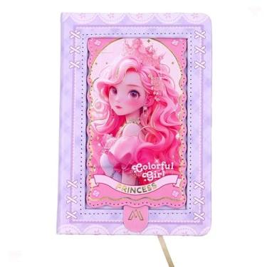 Imagem de Caderno Planner Diário A5 Princesa Com Espelho 80 folhas Decoradas