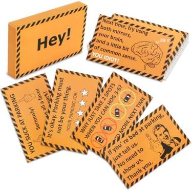 Imagem de JULEASEL Funny Bad Parking Cards, 50 Cards with 10 Designs Perfect for Shaming Awful Drivers, You Suck at Parking Funny White Elephant Gifts for Adults, Hilarious Gag Gifts Xmas Stocking Stuffers