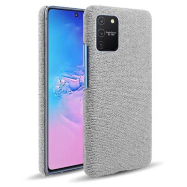 Imagem de Capa para Samsung Galaxy M80S,Capa desenhada em lona,Case Protetora Ultrafina com Empunhadura Macia,Design em Tecido Antichoque e Antiarranhões-Light gray
