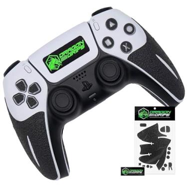 Imagem de Dragon Grips Punhos de controle para controles PS5 Kit de película texturizada para Playstation 5 Dualsense. Skins de controle de jogos compatíveis com haptic para botões, gatilhos, D-pad preto 22 peças (unidade única)