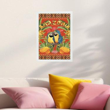 Imagem de Quadro Araras Amazônia - Brasil 45X34Cm - Com Vidro